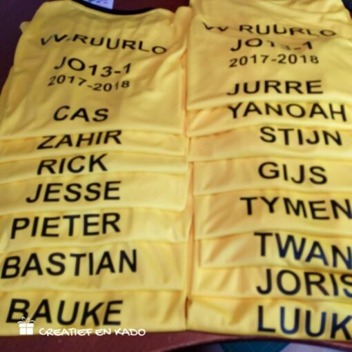 Voetbal shirts JO13-1 VV Ruurlo namen