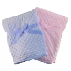 babydeken roze, babydeken blauw, roosjes