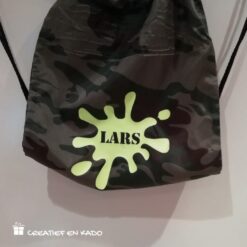 camouflage gymtas verfspetter Lars