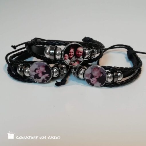 armbanden met eigen foto zwart