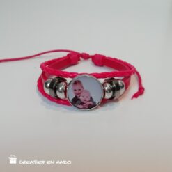 foto armband met eigen foto rood