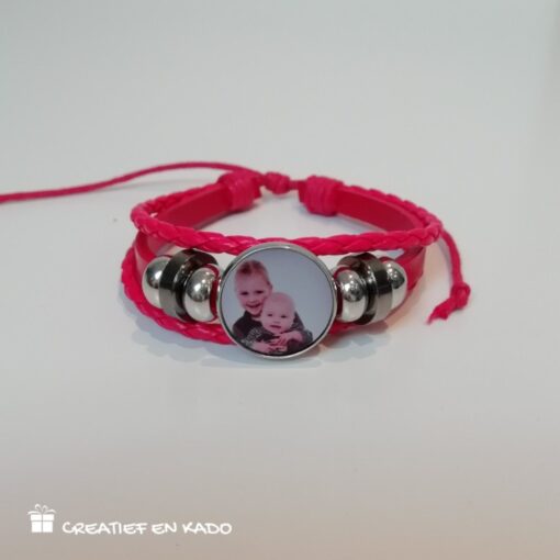 foto armband met eigen foto rood