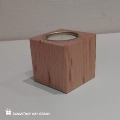 houten theelichtje, houten kandelaar