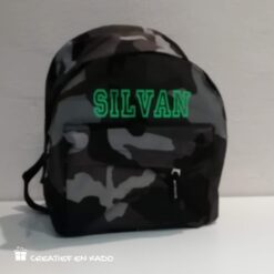 rugtas kind, rugtas camouflage met naam