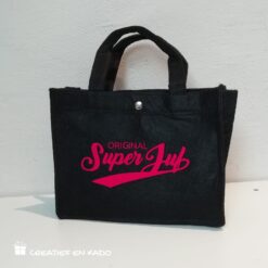 vilten tas original superjuf, vilten tas zwart, cadeau juf