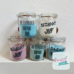 kaarsje in glas leerkracht, kaarsje juf en kaarsje meester