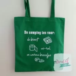groene katoenen tas camping tas