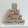 houten blokken geboorte piramide