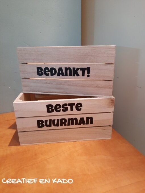 houten kado kist, bier kistje, kistje met eigen tekst