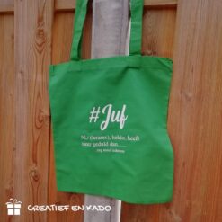 katoenen tas groen #juf