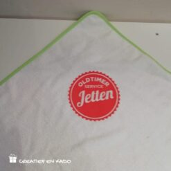 omslagdoek met naam, omslagdoek met logo, Jetten Logo