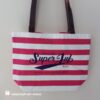strandtas roze gestreept, tas superjuf