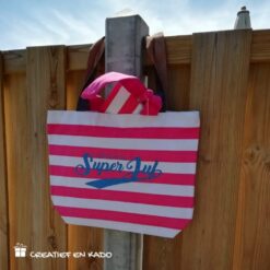 strandtas roze juf