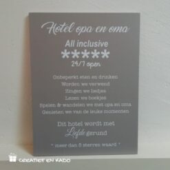 tekstbord hotel opa en oma