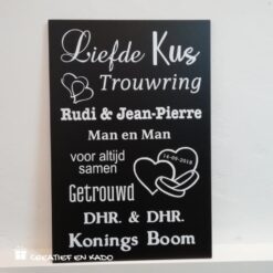 tekstbord huwelijk