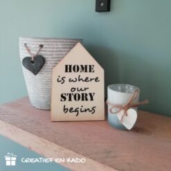 home is where our story begins houten huisje