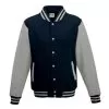 varsity jack grijs zwart