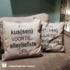 kussenhoes beige voor de allerliefste oma en opa