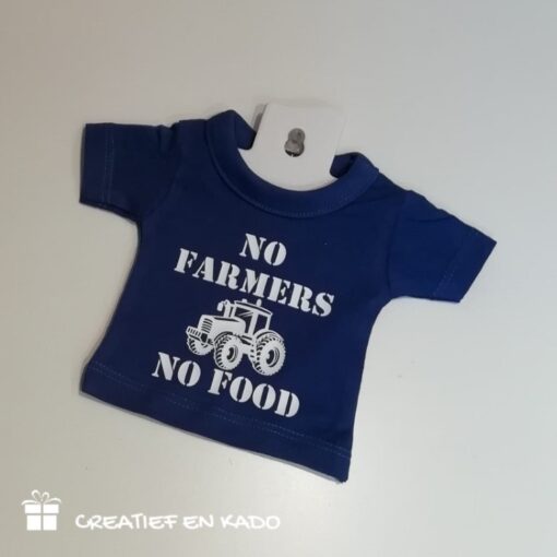 no farmer no food shirt, mini shirt blauw