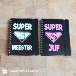 notitieboekje zwart superjuf en supermeester