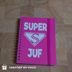 notitieboekje roze superjuf