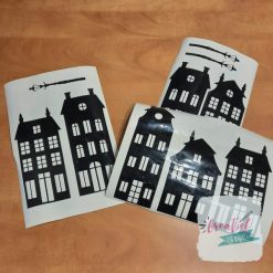 raamstickers huisjes, thema straatje