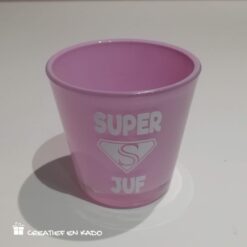 super juf lila theelichtje