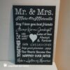 tekstbord Mr & Mrs, tekstbord trouwen