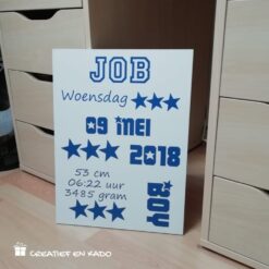 tekstbord geboorte jongen,
