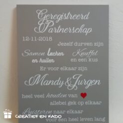 tekstbord geregistreerd partnerschap