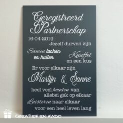 tekstbord geregistreerd partnerschap