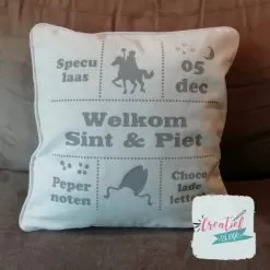 Kussenhoes welkom Sint & Piet, Kussenhoes Sinterklaas