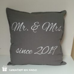 kussenhoes Mr&Mrs sierlijk