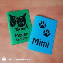 dieren paspoort hoesje met naam en afbeelding