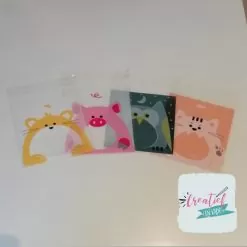 dieren traktatie zakjes, traktatie zakje uil, traktatie zakjes poes, traktatie zakjes varken, traktatie zakje muis