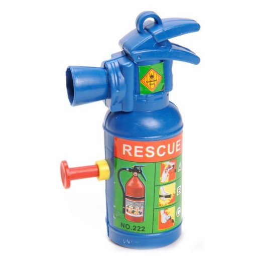 waterpistool brandblusser, brandblusser blauw, brandweer traktatie, uitdeelkadootje