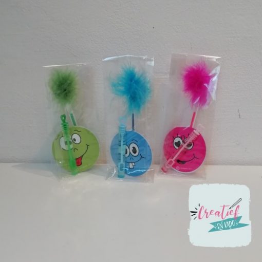 lachgezicht fluffy bellenblaas traktatie, complete traktatie, bellenblaas traktatie,