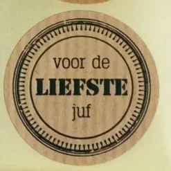 stikker juf, sluitzegel juf, sticker voor de liefste juf
