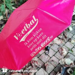 plu met naam roze, paraplu voetbalmoederroze paraplu bedrukt