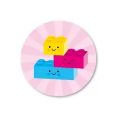 sticker legoblokjes roze, sluitzegel legoblokjes, studio schatkist