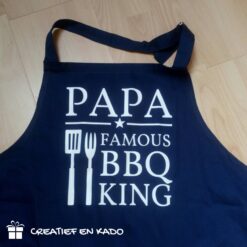 keukenschort navy, keukenschort papa bbq king