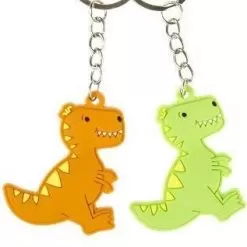 dino sleutelhanger, groene dino sleutelhanger, oranje dino sleutelhanger, jongens traktatie