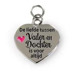charm for you vader en dochter, bedel vader en dochter, cadeau vaderdag, cadeau vader, de liefde tussen vader en dochter is voor altijd