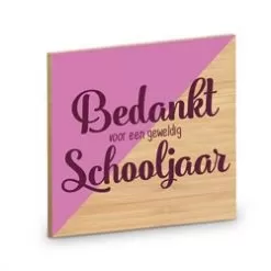 onderzetter schooljaar, onderzetter bedankt voor een geweldig schooljaar, cadeau juf, cadeau meester, thee pakket, koffie pakket