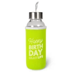 waterfles happy birthday, cadeau verjaardag, duurzame waterfles,