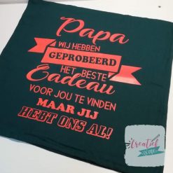 kussenhoes beste cadeau papa, kussenhoes groen, cadeau vaderdag