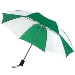 paraplu groen/wit, paraplu tekst bedrukt