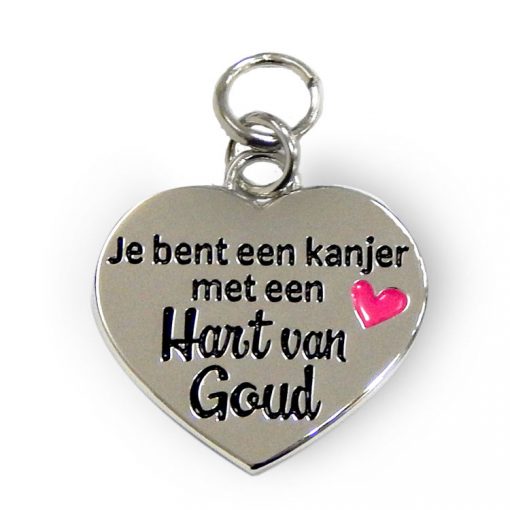 charm for you hart van goud, je bent een kanjer met een hart van goud bedeltje