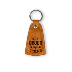 sleutelhanger broer, cadeau broer, leren sleutelhanger, cadeau man