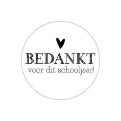 sluitsticker bedankt voor dit schooljaar, ronde sticker schooljaar